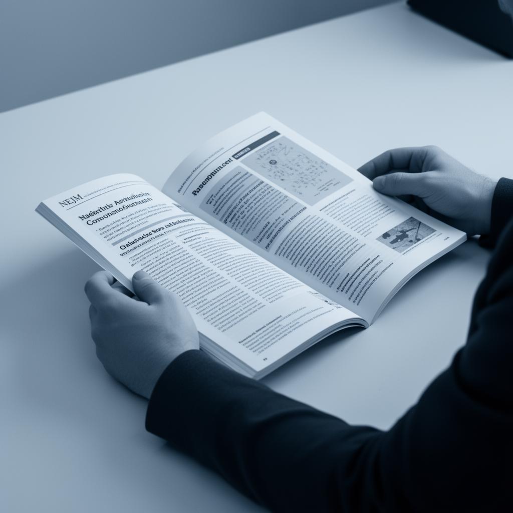 Mani che sfogliano una rivista scientifica