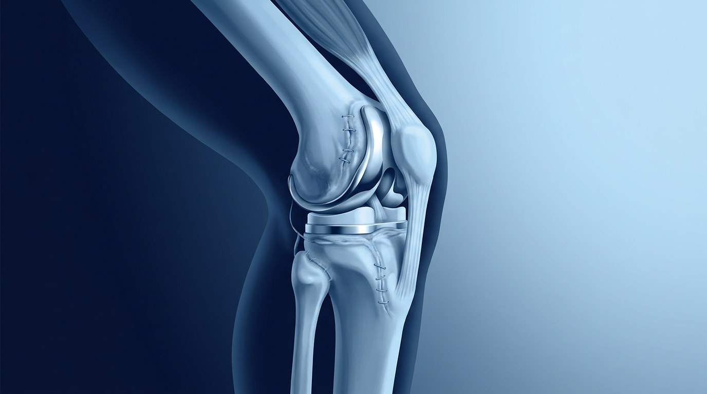 Protesi di ginocchio in cross-section anatomico